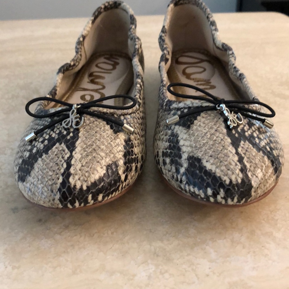 New ‘Sam Edelman’ | ‘Felicia’ Snake Print Leather Ballet Flat - Picture 8 of 12